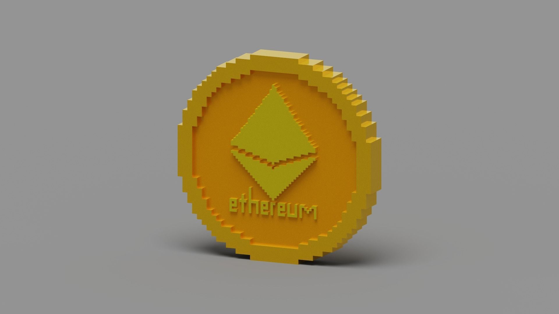 Ethereum Coin Low-poly 3D model_13