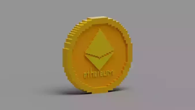Ethereum Coin Low-poly 3D model