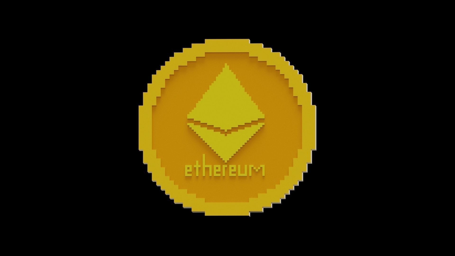 Ethereum Coin Low-poly 3D model_6
