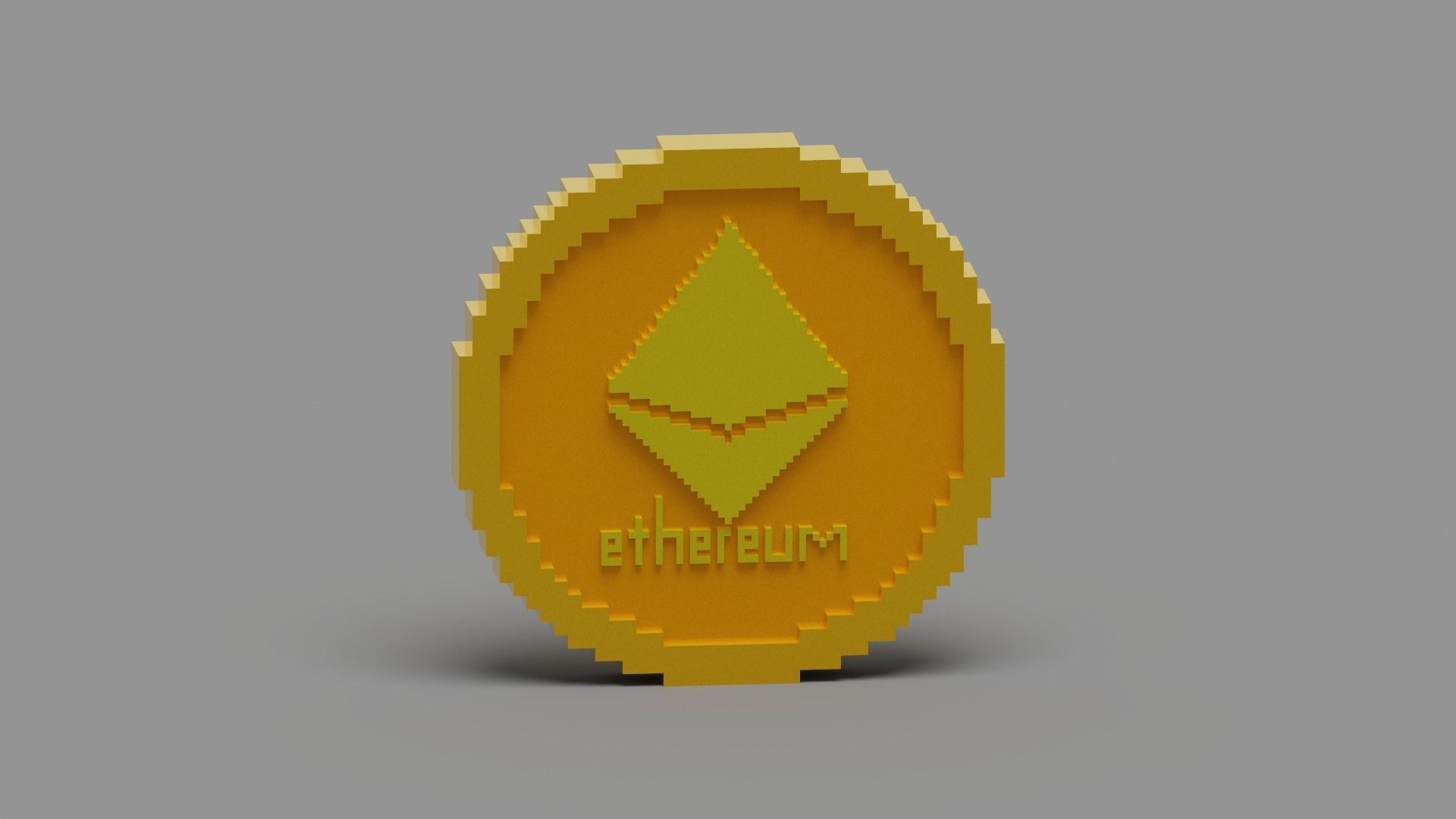 Ethereum Coin Low-poly 3D model_12