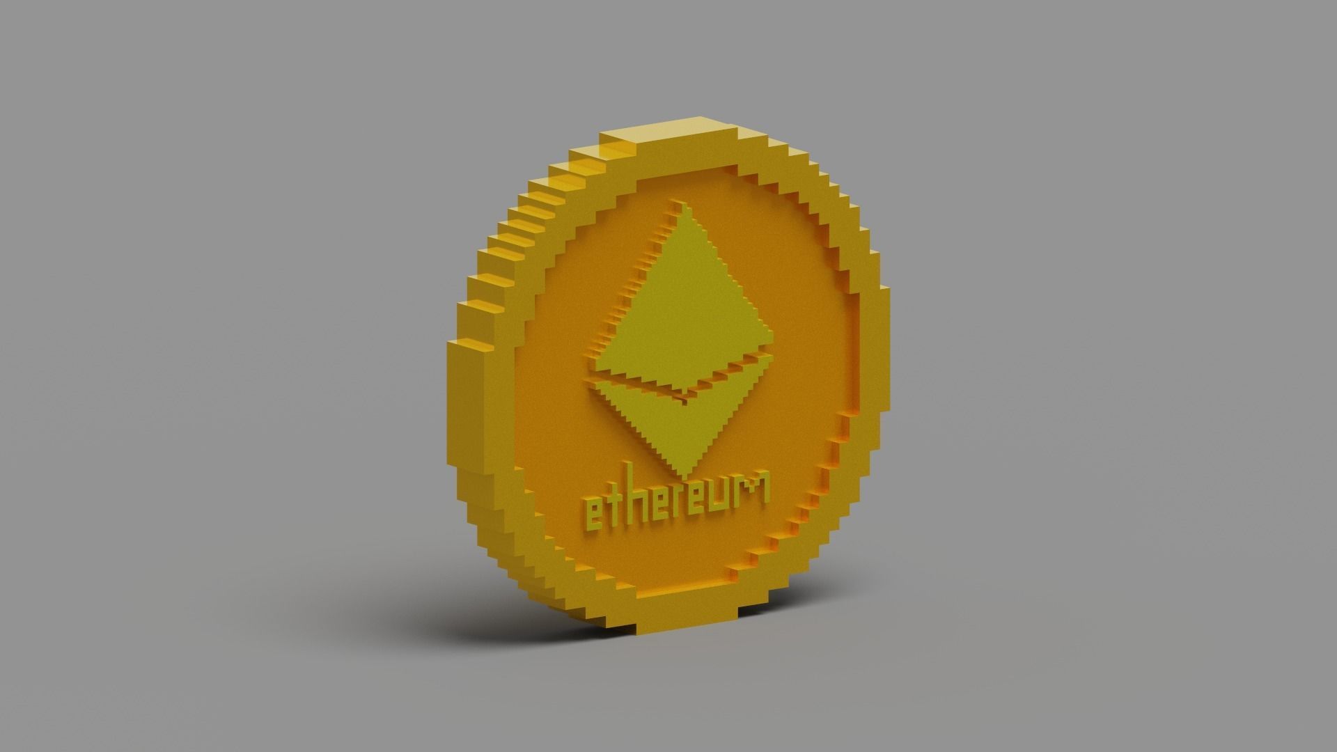 Ethereum Coin Low-poly 3D model_7