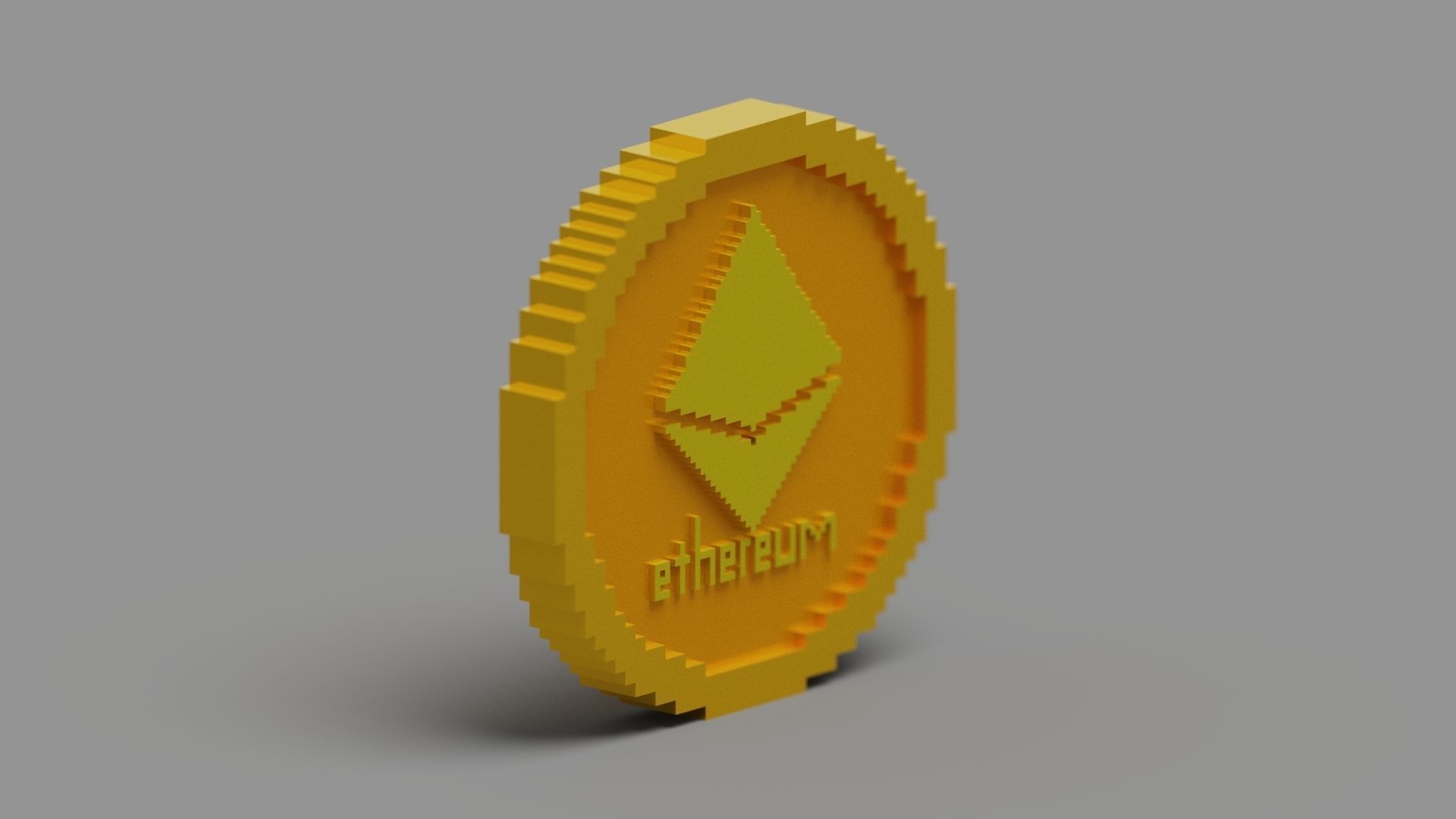 Ethereum Coin Low-poly 3D model_4