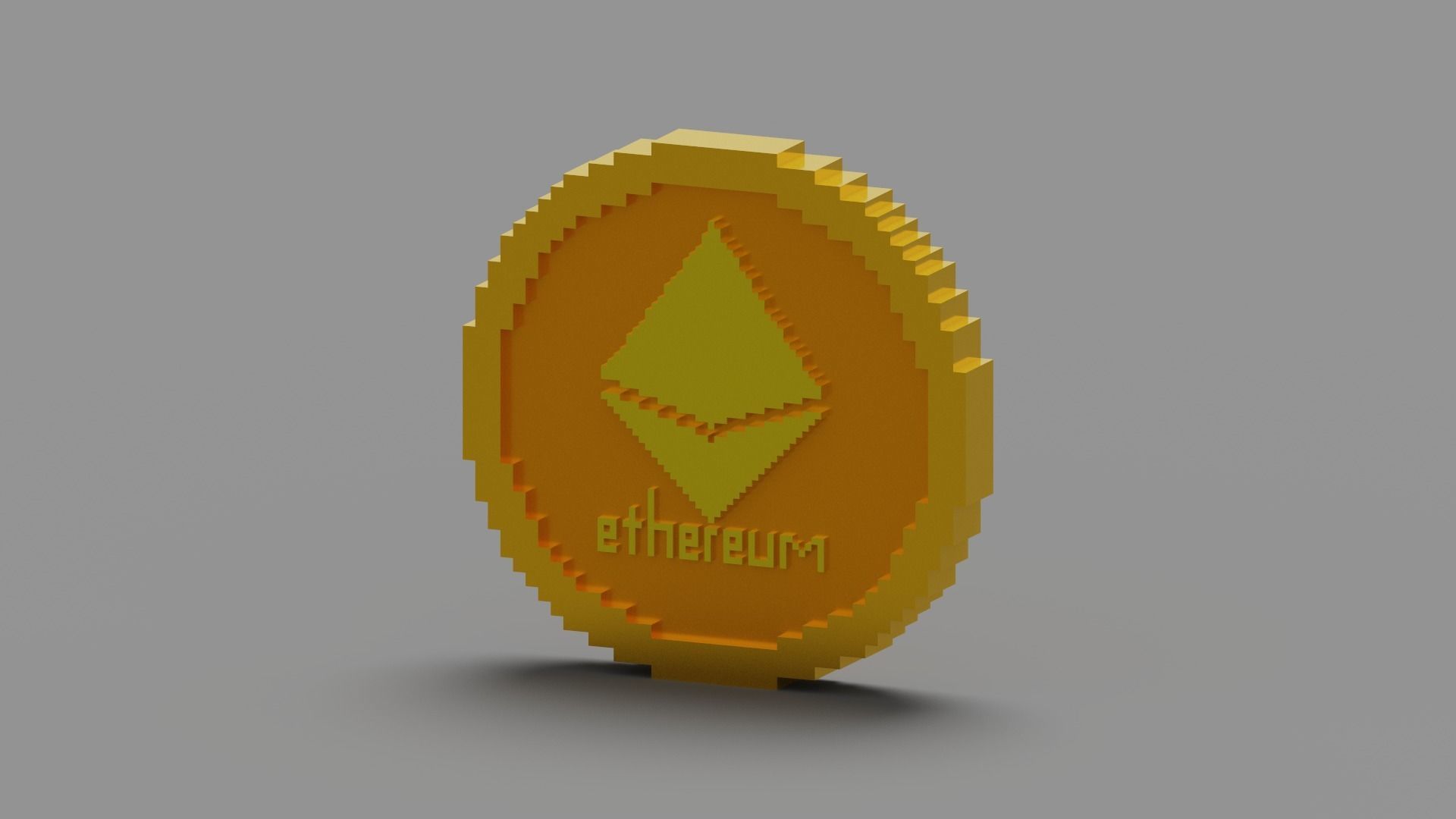 Ethereum Coin Low-poly 3D model_19