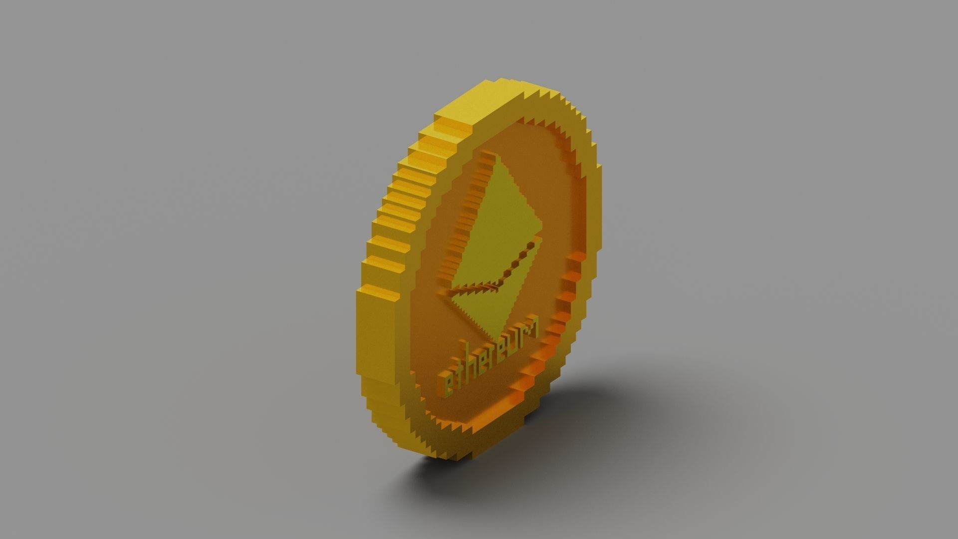 Ethereum Coin Low-poly 3D model_5
