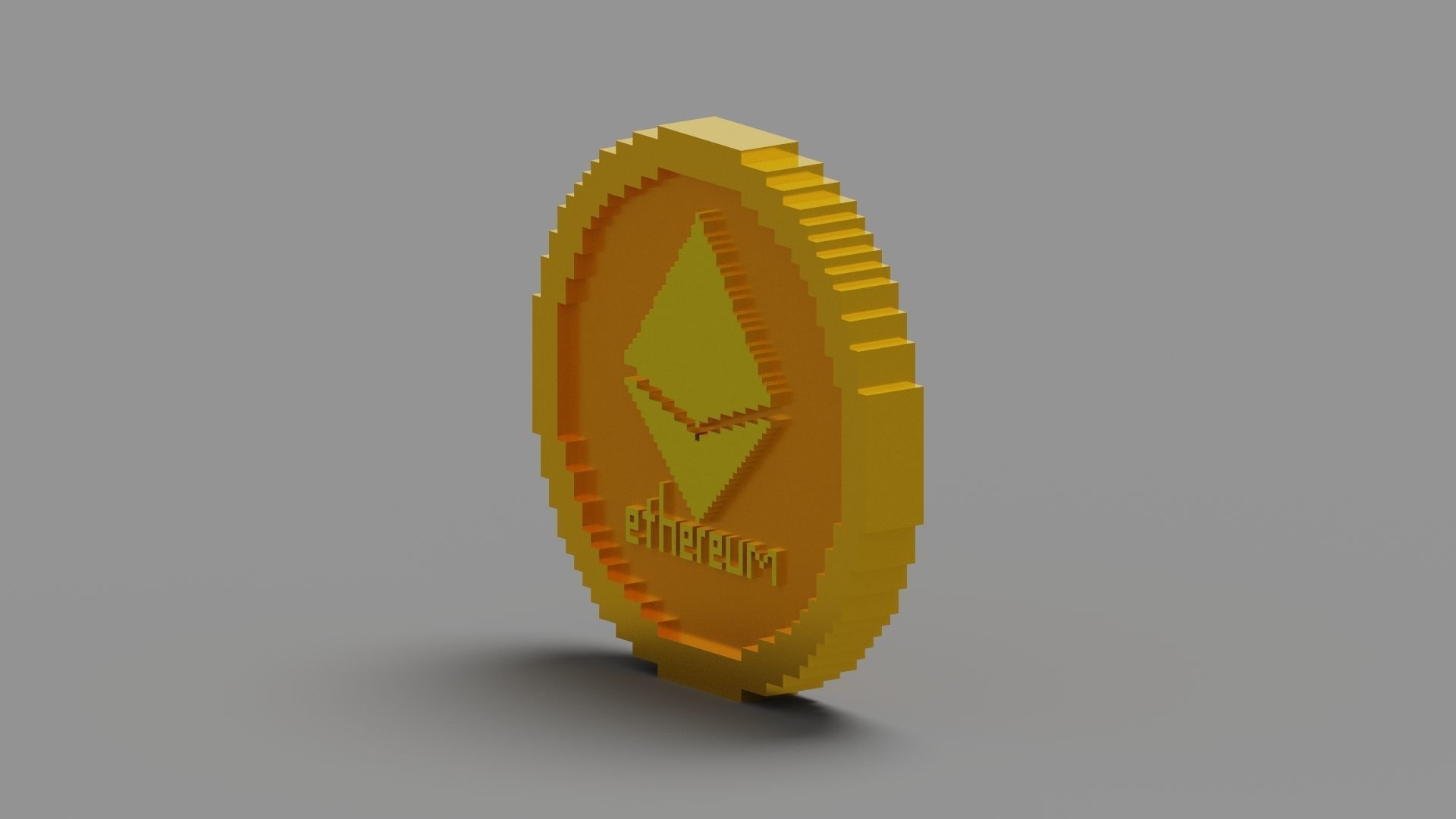 Ethereum Coin Low-poly 3D model_3