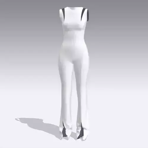 JUMPSUIT WHITE SLIT LOOK MODERN