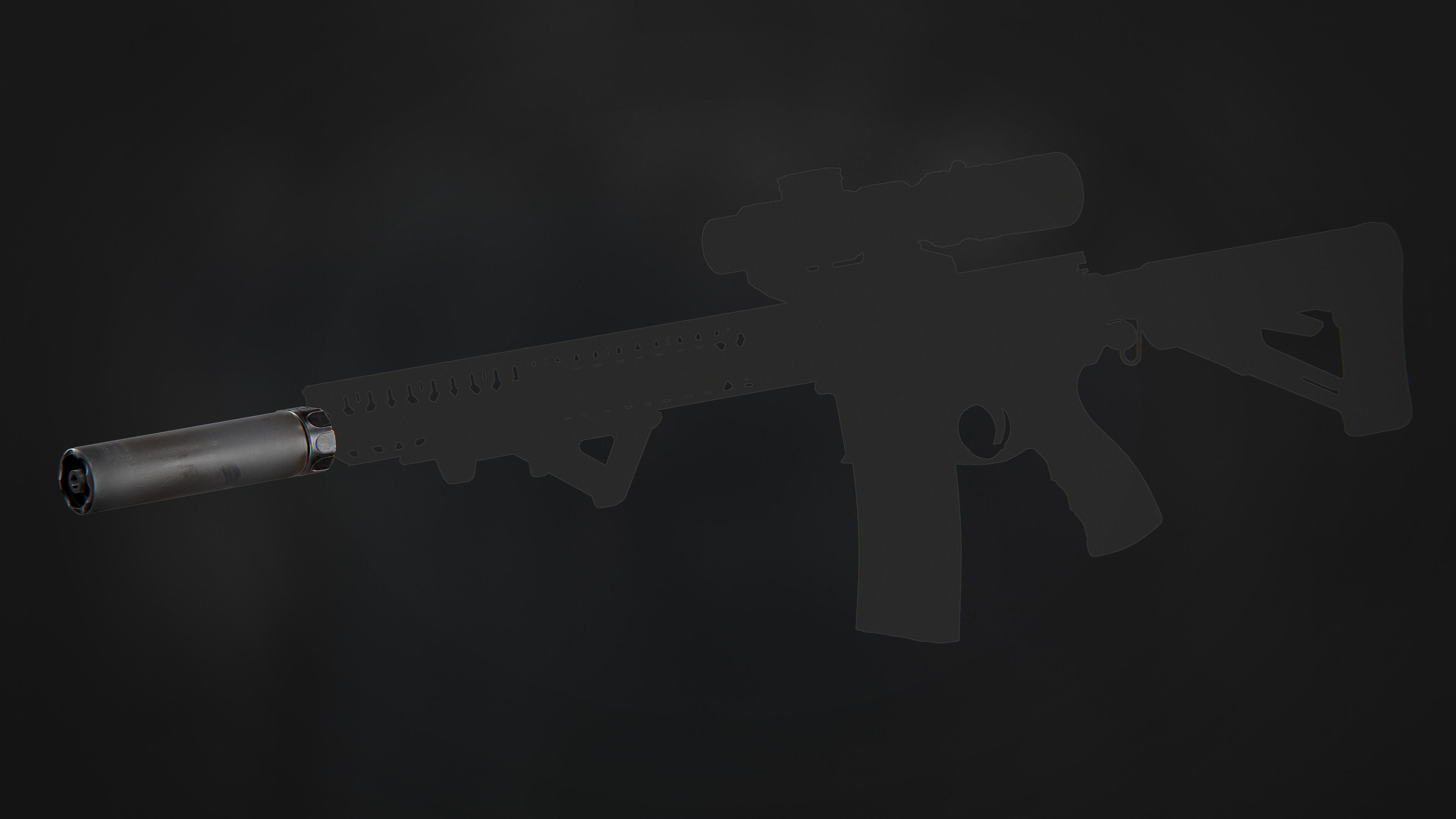 Surefire SOCOM556 RC2 WARCOMP Flash Hider Low-poly 3D model_7