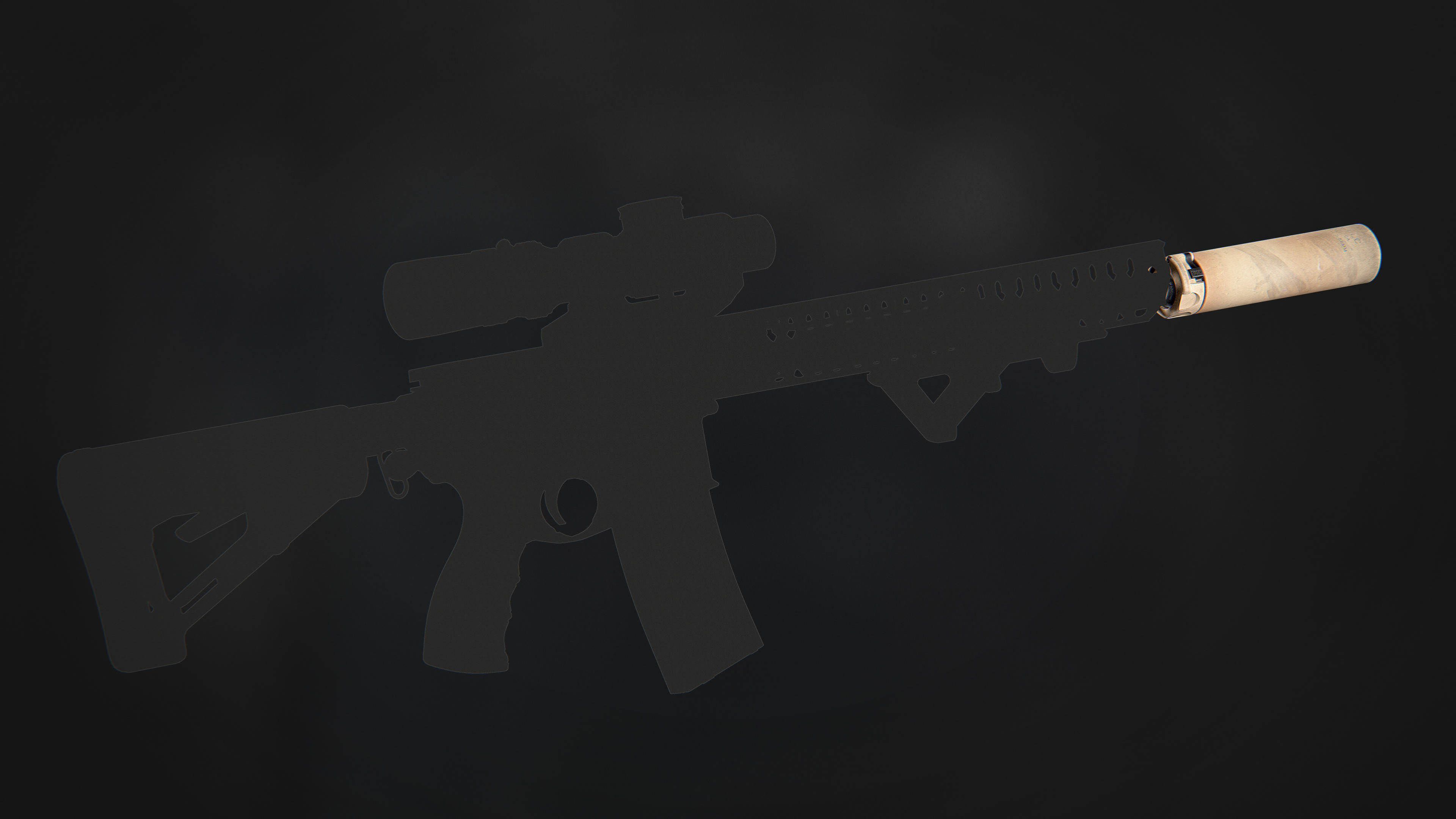 Surefire SOCOM556 RC2 WARCOMP Flash Hider Low-poly 3D model_8