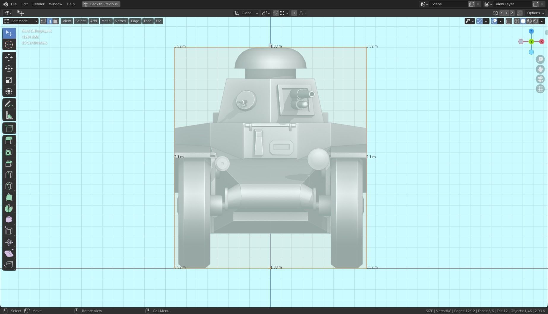 T 18 Tank Base Mesh Low-poly 3D model_16