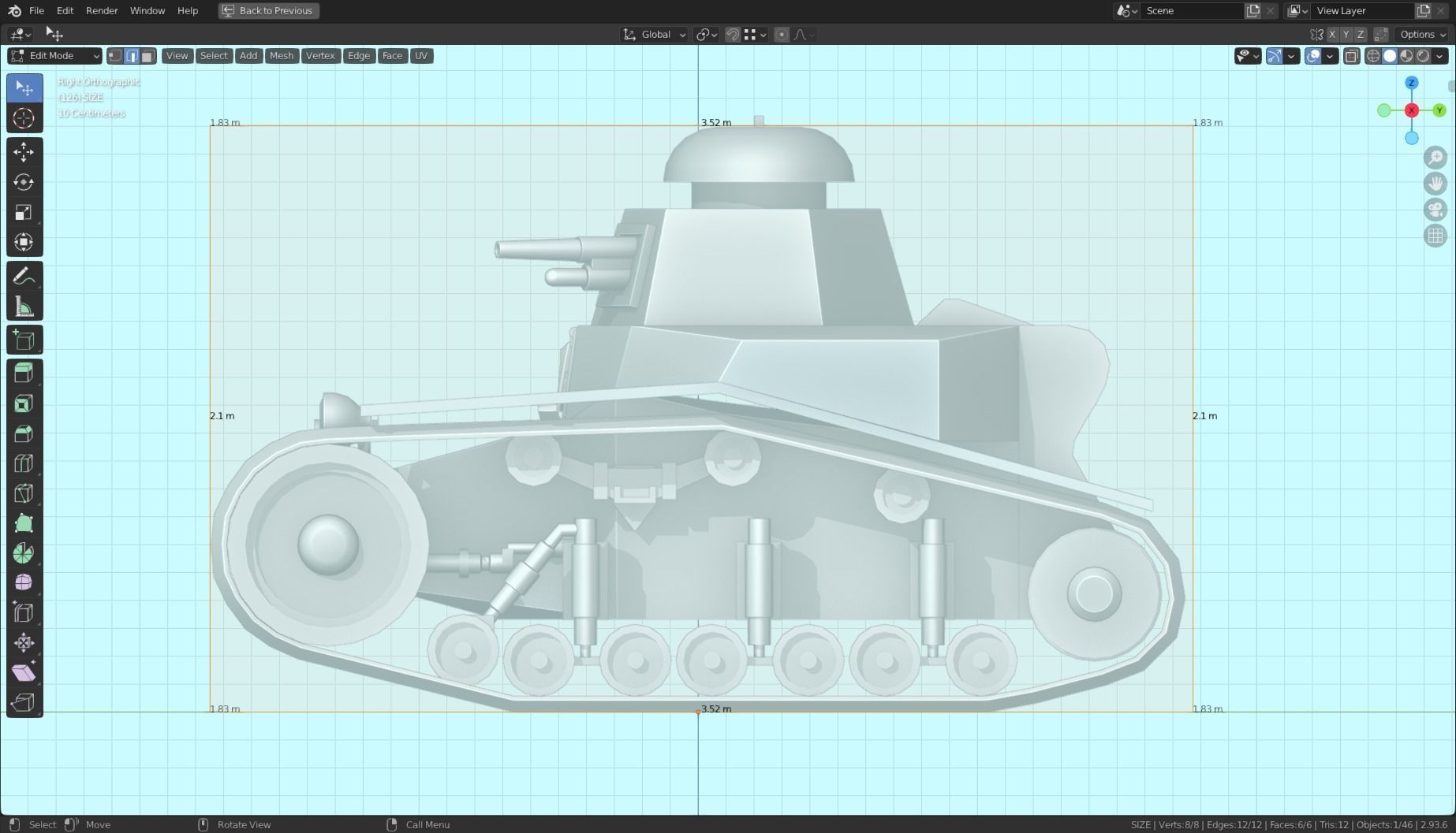 T 18 Tank Base Mesh Low-poly 3D model_18