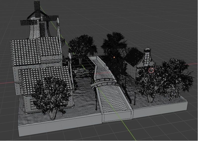 windy village Low-poly 3D model_15