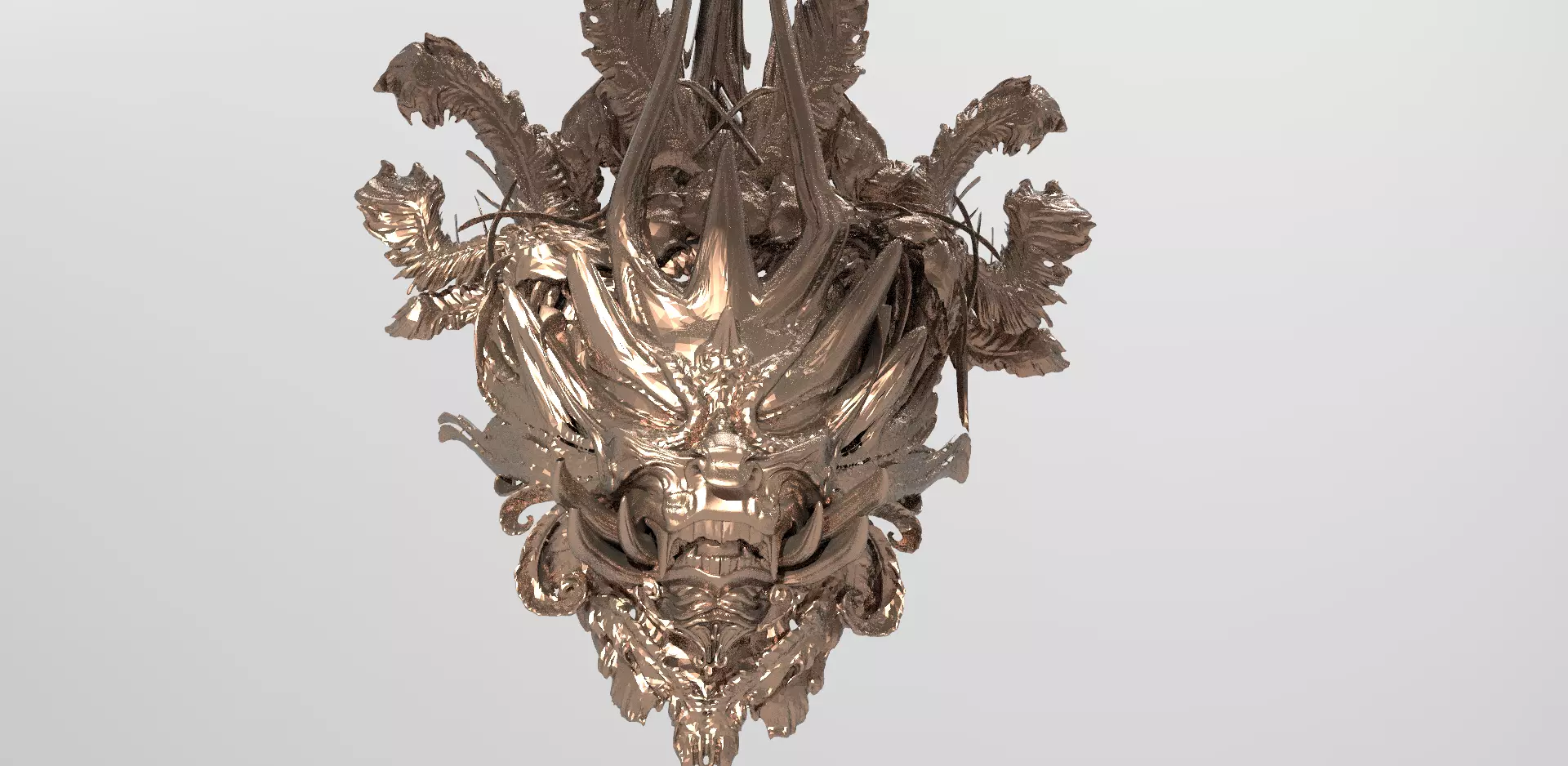 King Dragon Asian Shield Design  3D model_0