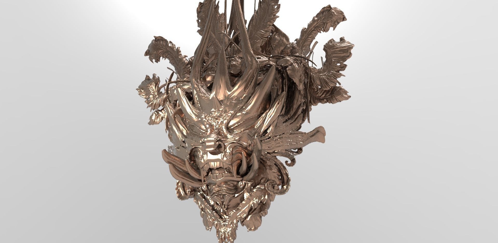 King Dragon Asian Shield Design  3D model_1