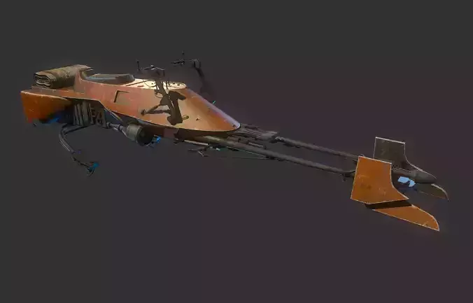 74-Z Speeder bike Star Wars 3D model