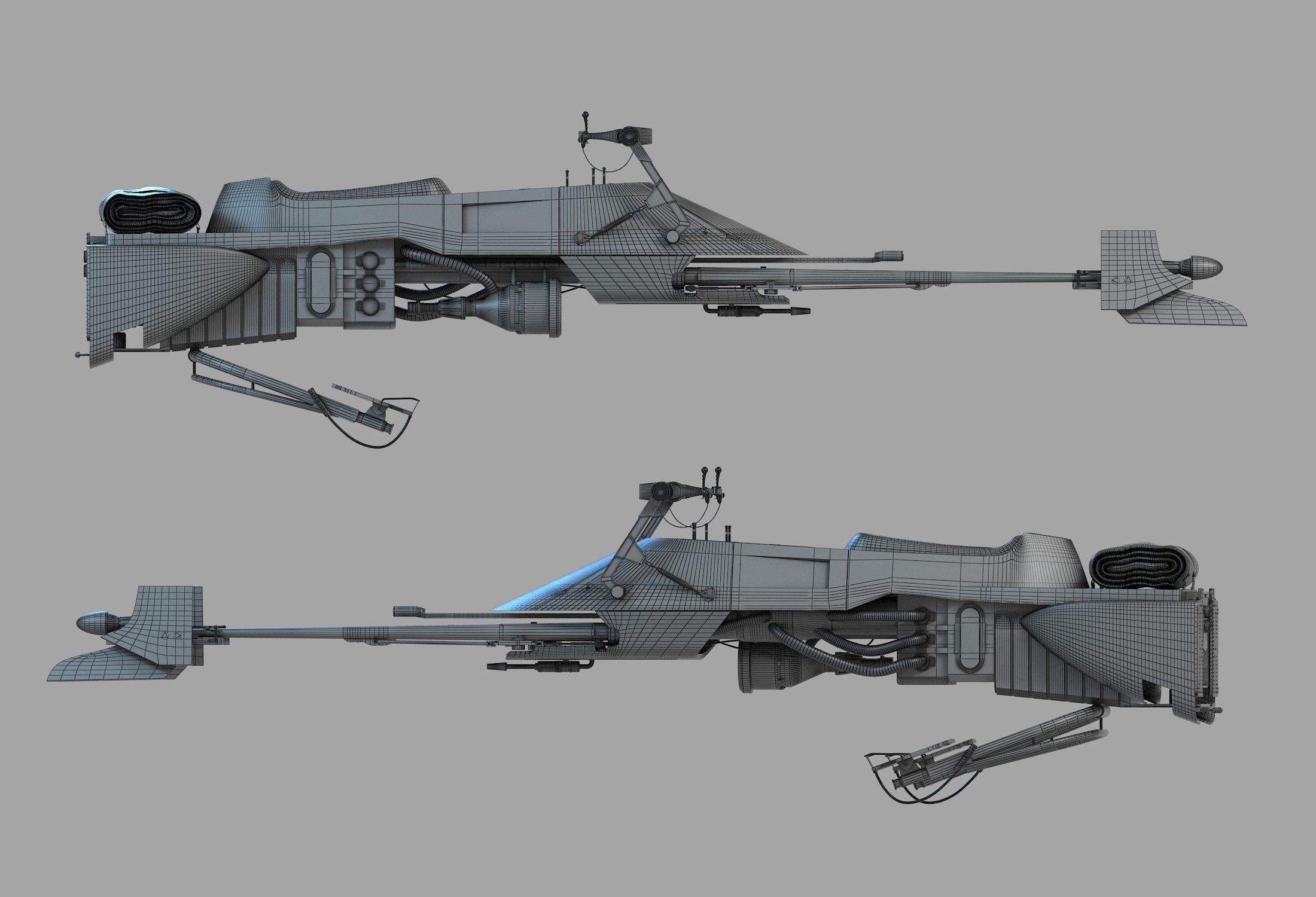 74-Z Speeder bike Star Wars 3D model_7