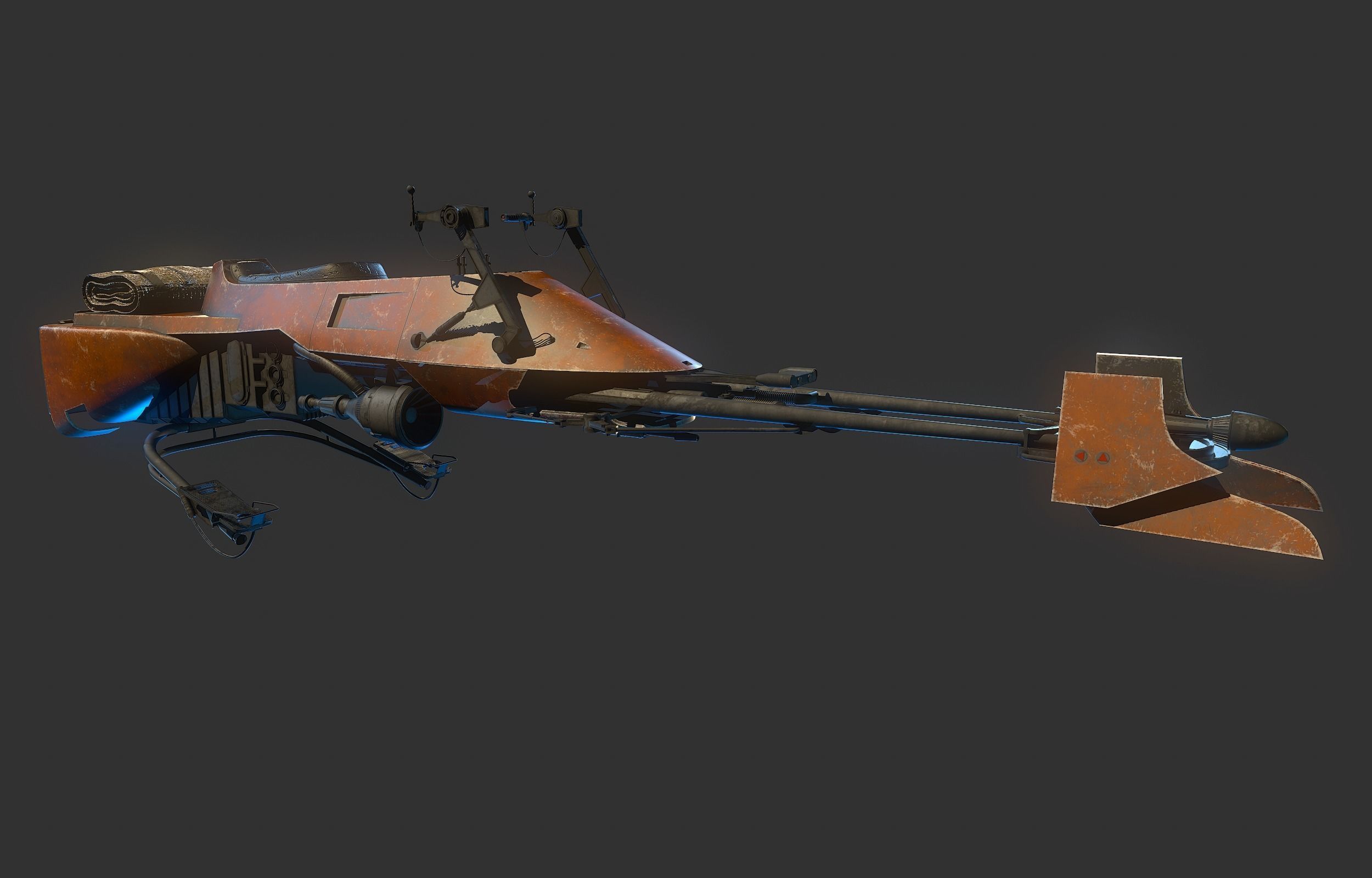 74-Z Speeder bike Star Wars 3D model_2