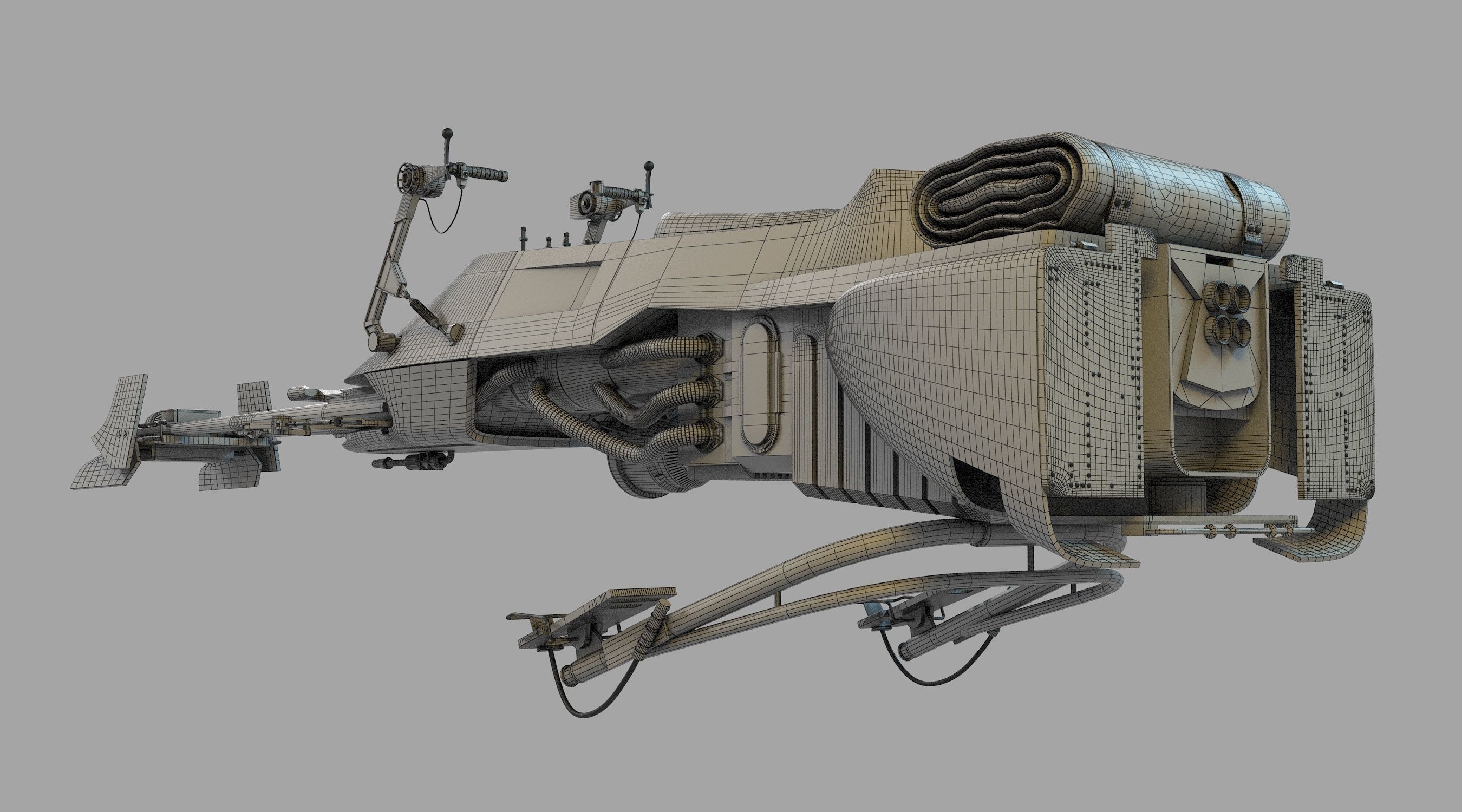 74-Z Speeder bike Star Wars 3D model_9
