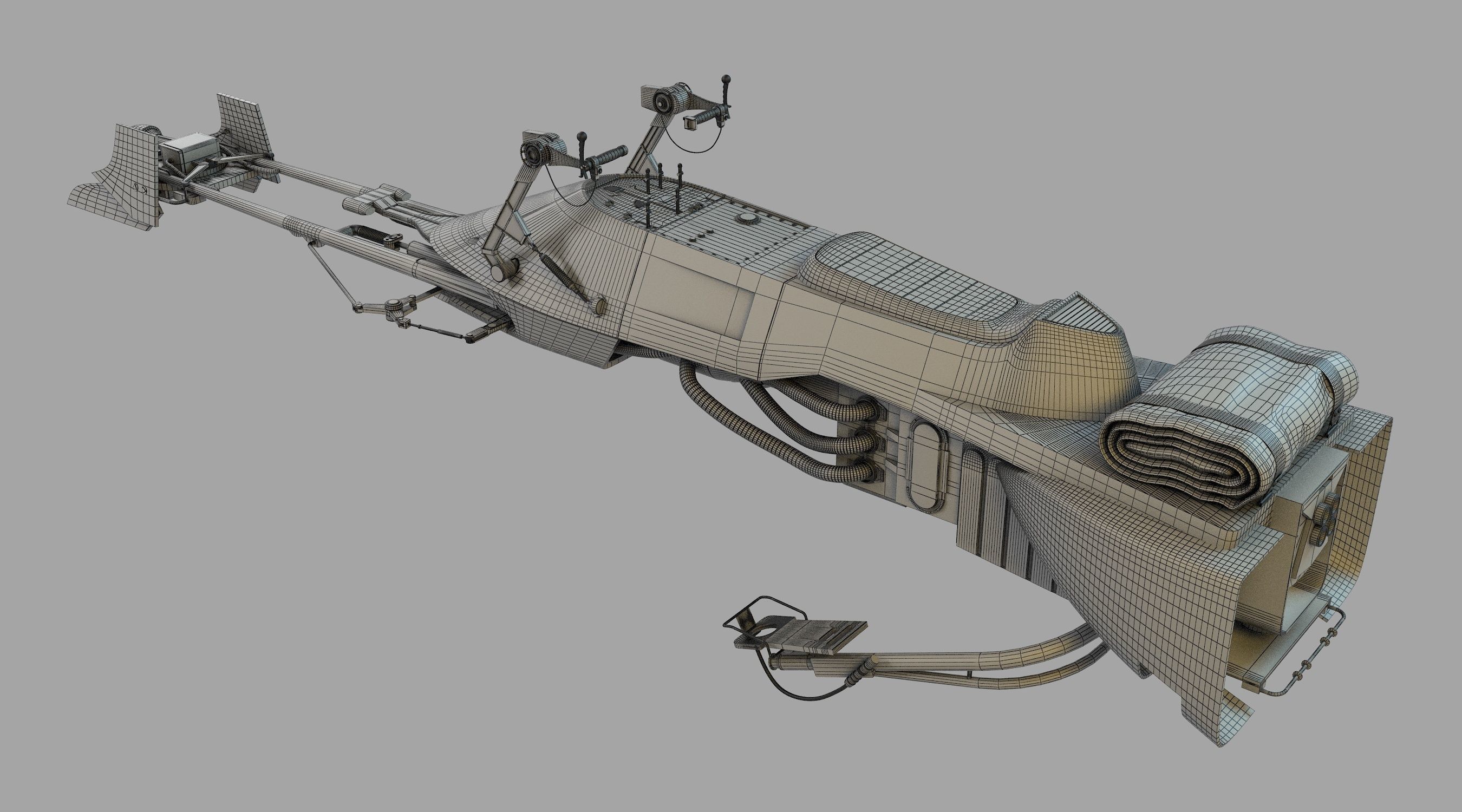 74-Z Speeder bike Star Wars 3D model_11