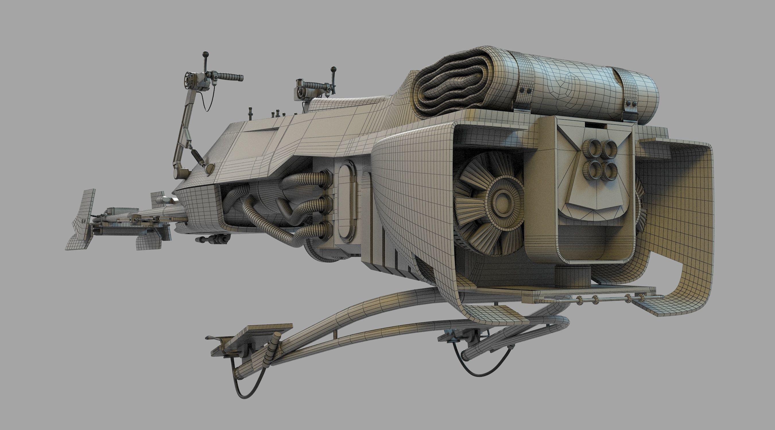 74-Z Speeder bike Star Wars 3D model_10