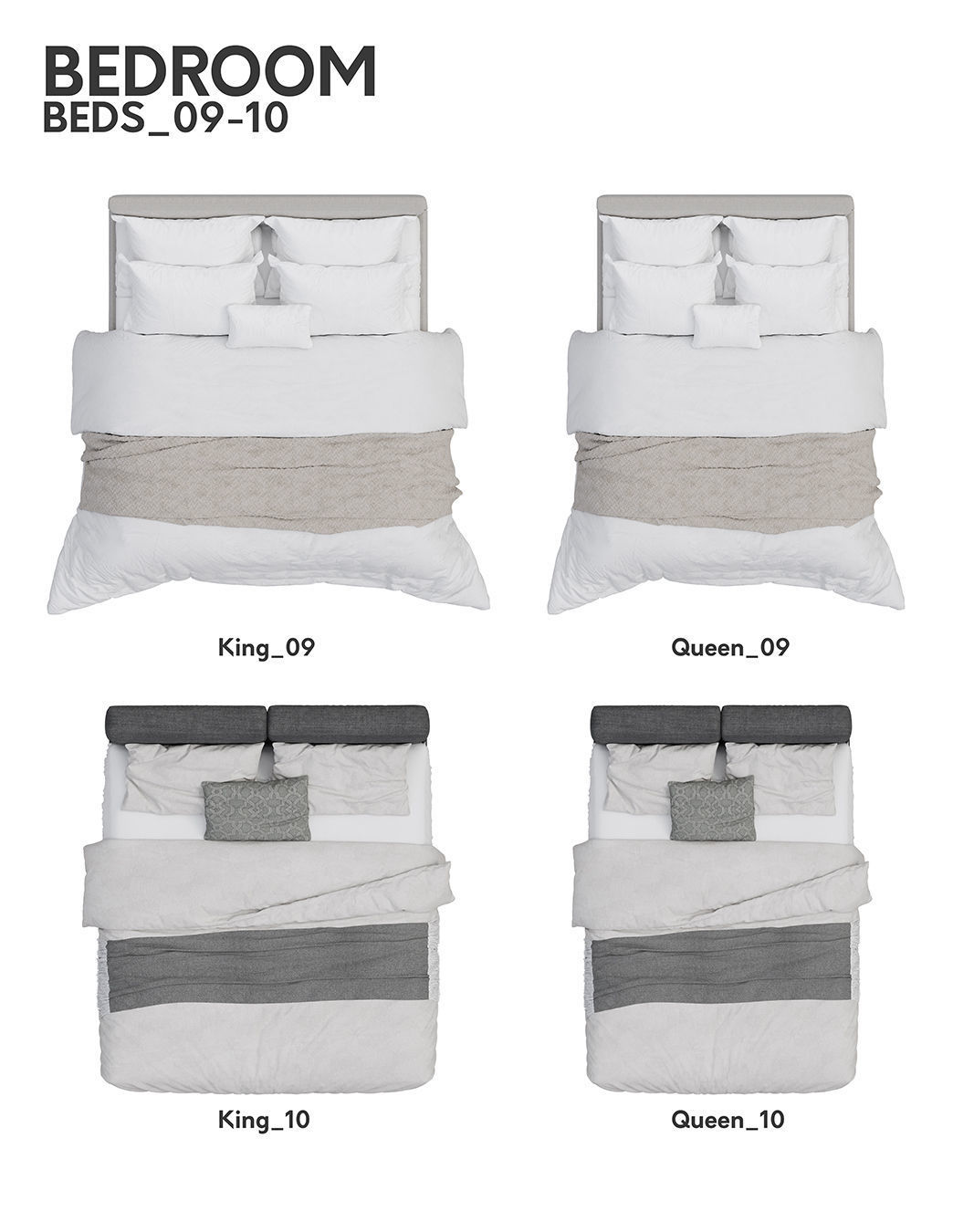 2D Floor Plan Furniture - Top View PSD - MORE than 300 cutouts 3D model_11