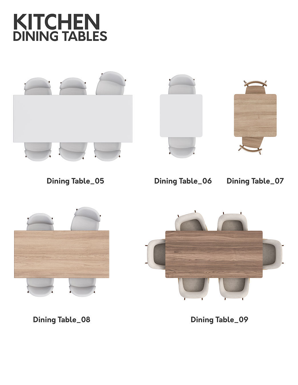 2D Floor Plan Furniture - Top View PSD - MORE than 300 cutouts 3D model_26