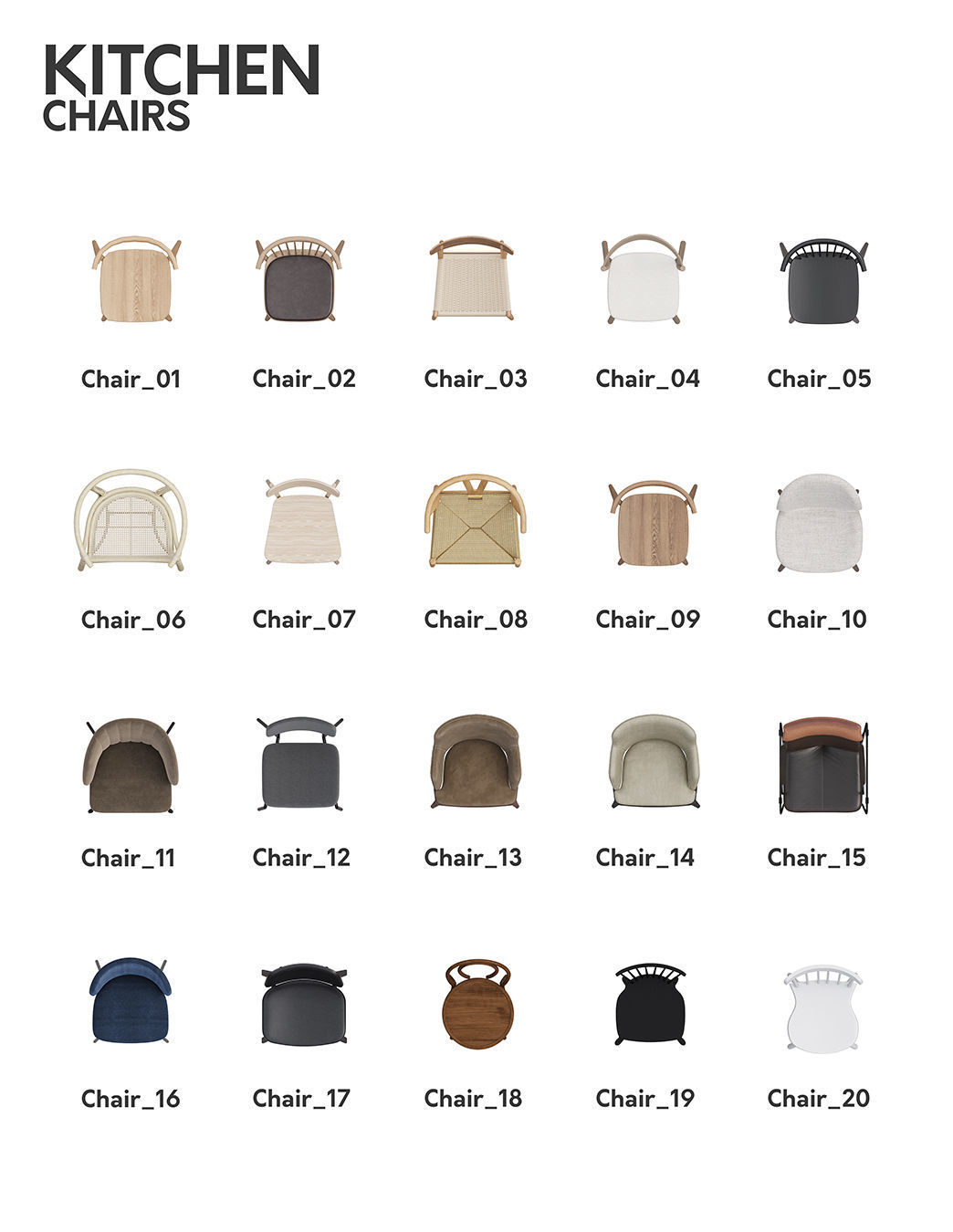 2D Floor Plan Furniture - Top View PSD - MORE than 300 cutouts 3D model_24