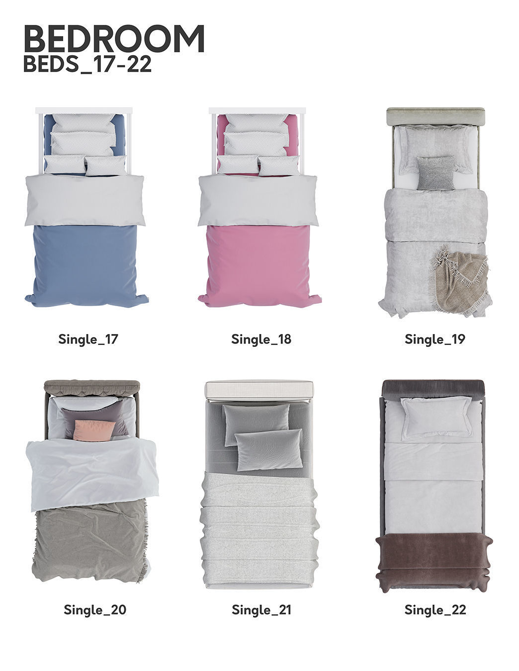 2D Floor Plan Furniture - Top View PSD - MORE than 300 cutouts 3D model_15