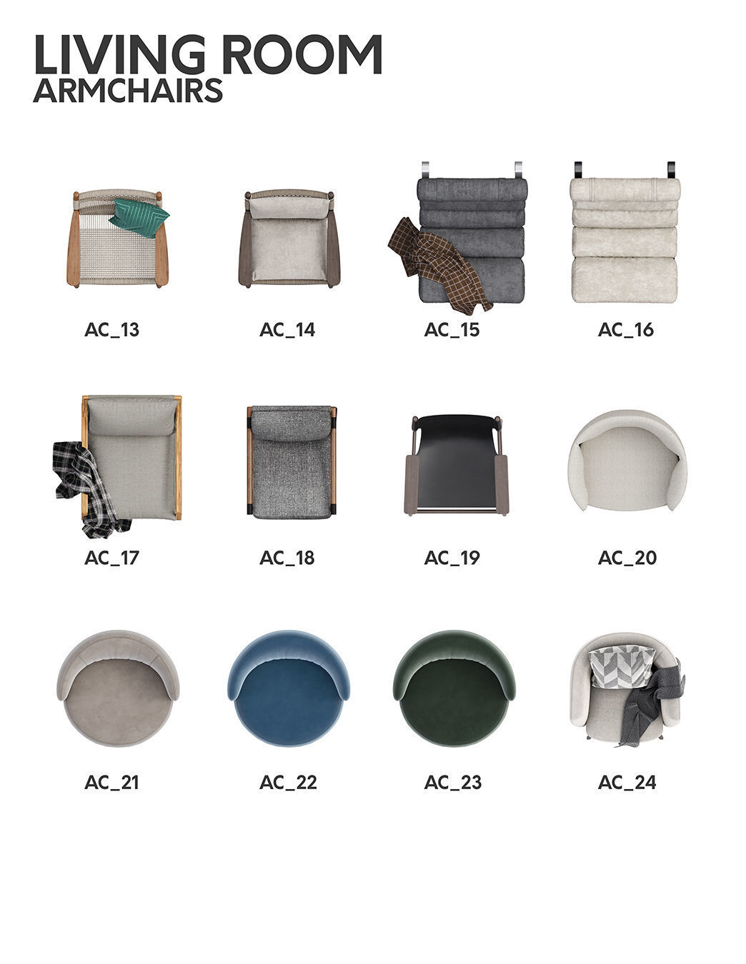 2D Floor Plan Furniture - Top View PSD - MORE than 300 cutouts 3D model_35