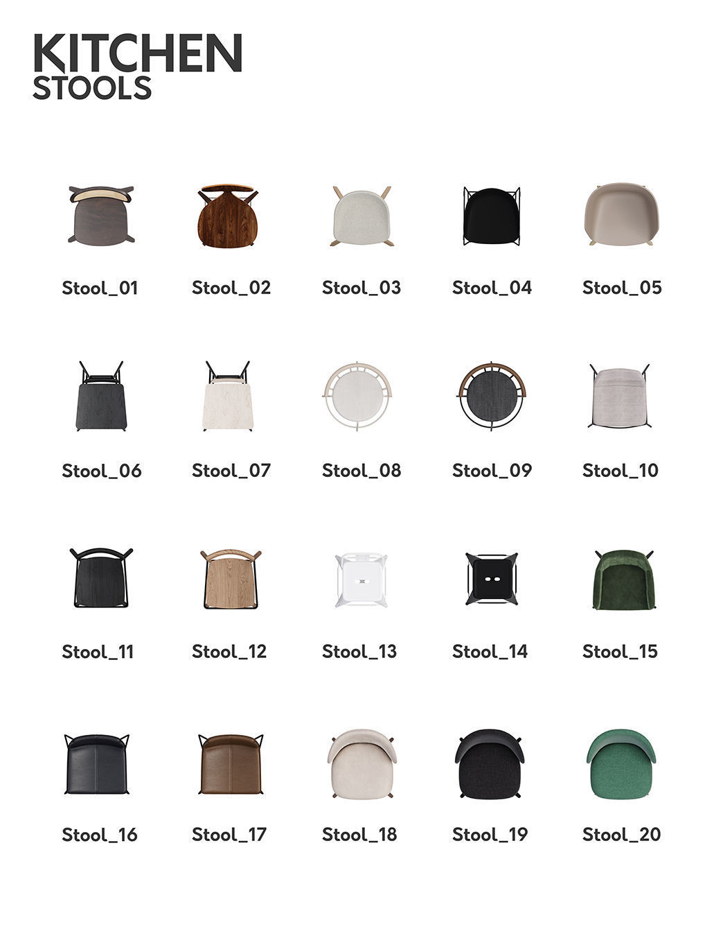 2D Floor Plan Furniture - Top View PSD - MORE than 300 cutouts 3D model_32