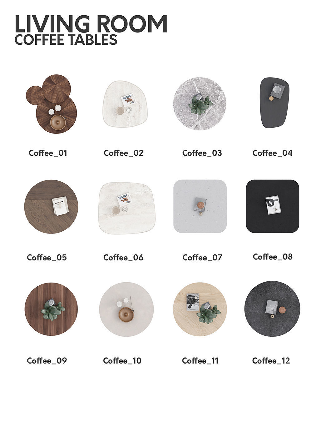 2D Floor Plan Furniture - Top View PSD - MORE than 300 cutouts 3D model_36