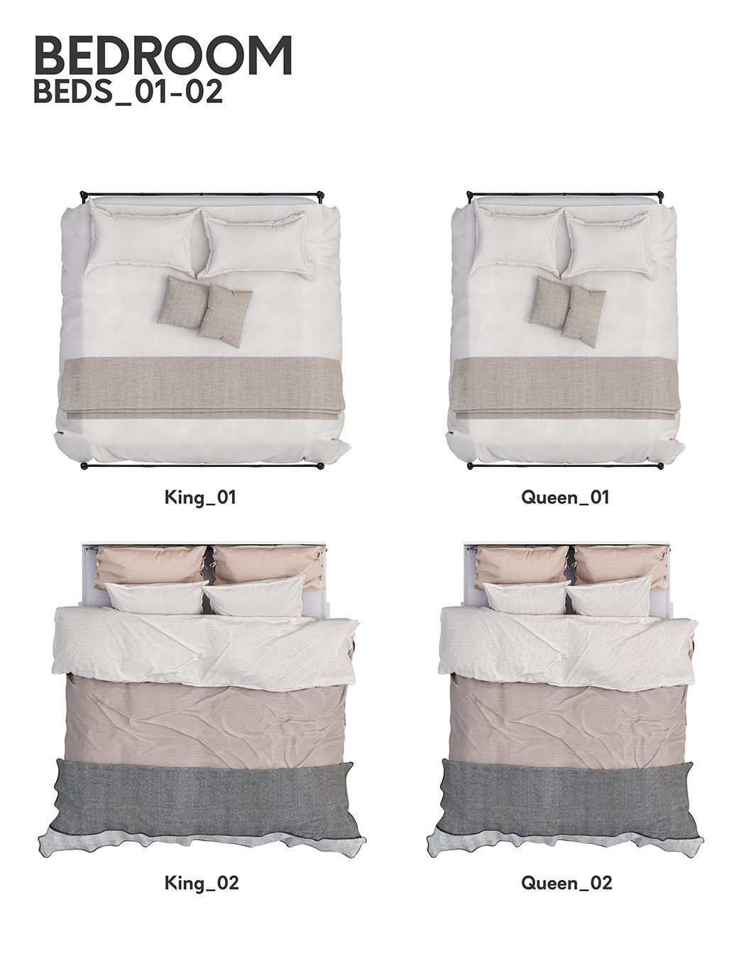 2D Floor Plan Furniture - Top View PSD - MORE than 300 cutouts 3D model_7