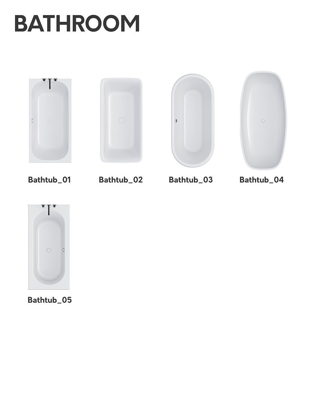 2D Floor Plan Furniture - Top View PSD - MORE than 300 cutouts 3D model_4