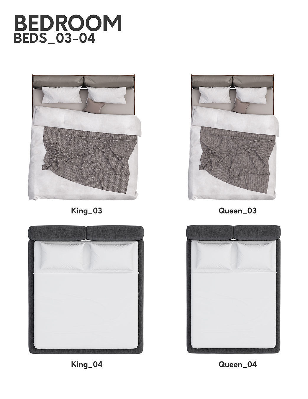 2D Floor Plan Furniture - Top View PSD - MORE than 300 cutouts 3D model_8
