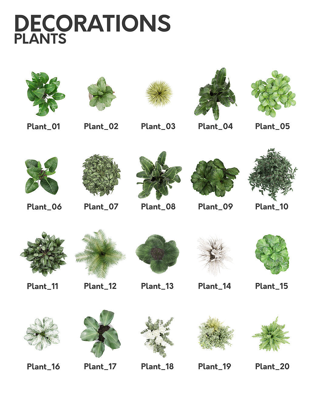 2D Floor Plan Furniture - Top View PSD - MORE than 300 cutouts 3D model_22