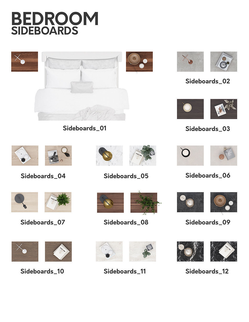 2D Floor Plan Furniture - Top View PSD - MORE than 300 cutouts 3D model_16