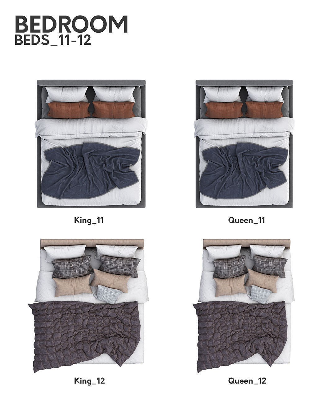 2D Floor Plan Furniture - Top View PSD - MORE than 300 cutouts 3D model_12