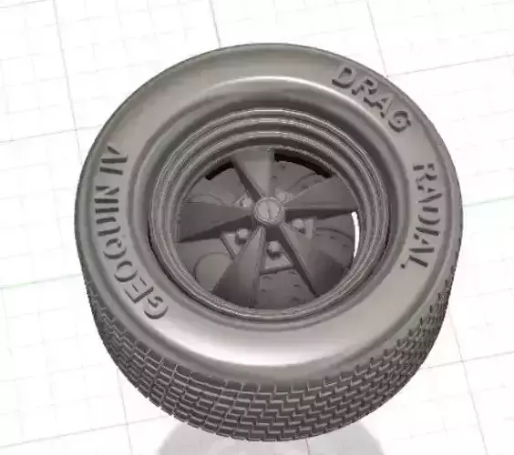 Super Sport Wheels with Tires and Brakes for 3D Print