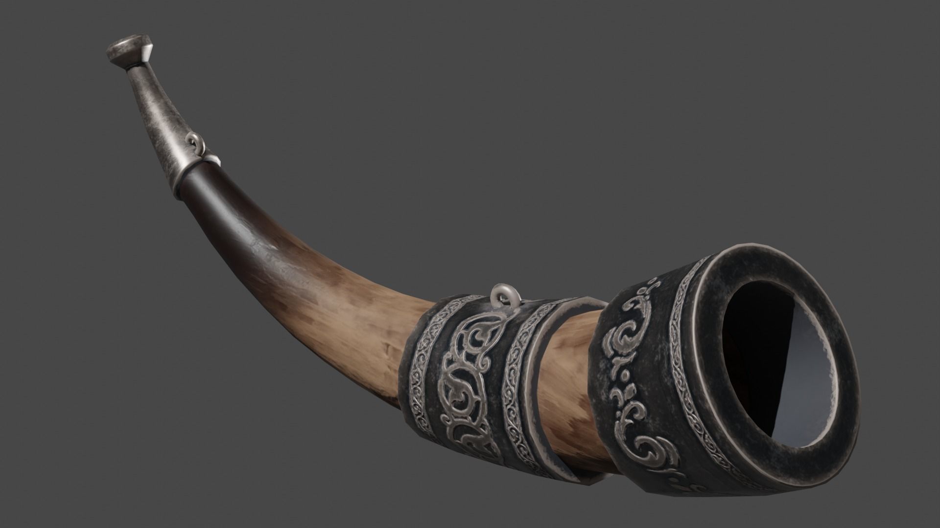 Stylized Viking  Horn Arabian style  low poly PBR Game Ready Low-poly 3D model_4