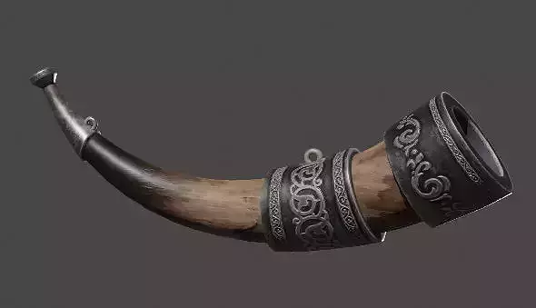 Stylized Viking  Horn Arabian style  low poly PBR Game Ready