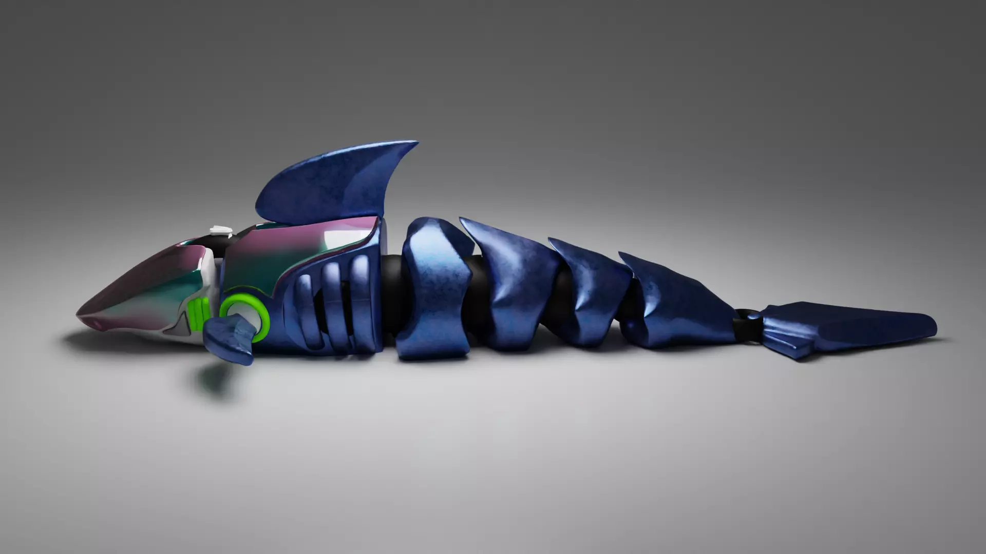 Mecha-Shark articulated to 3D print 3D print model_0