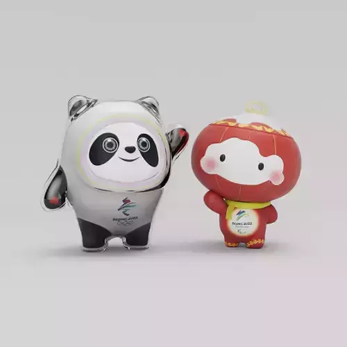 2022 winter Olympics mascot Panda Bing Dwen Dwen 3D model