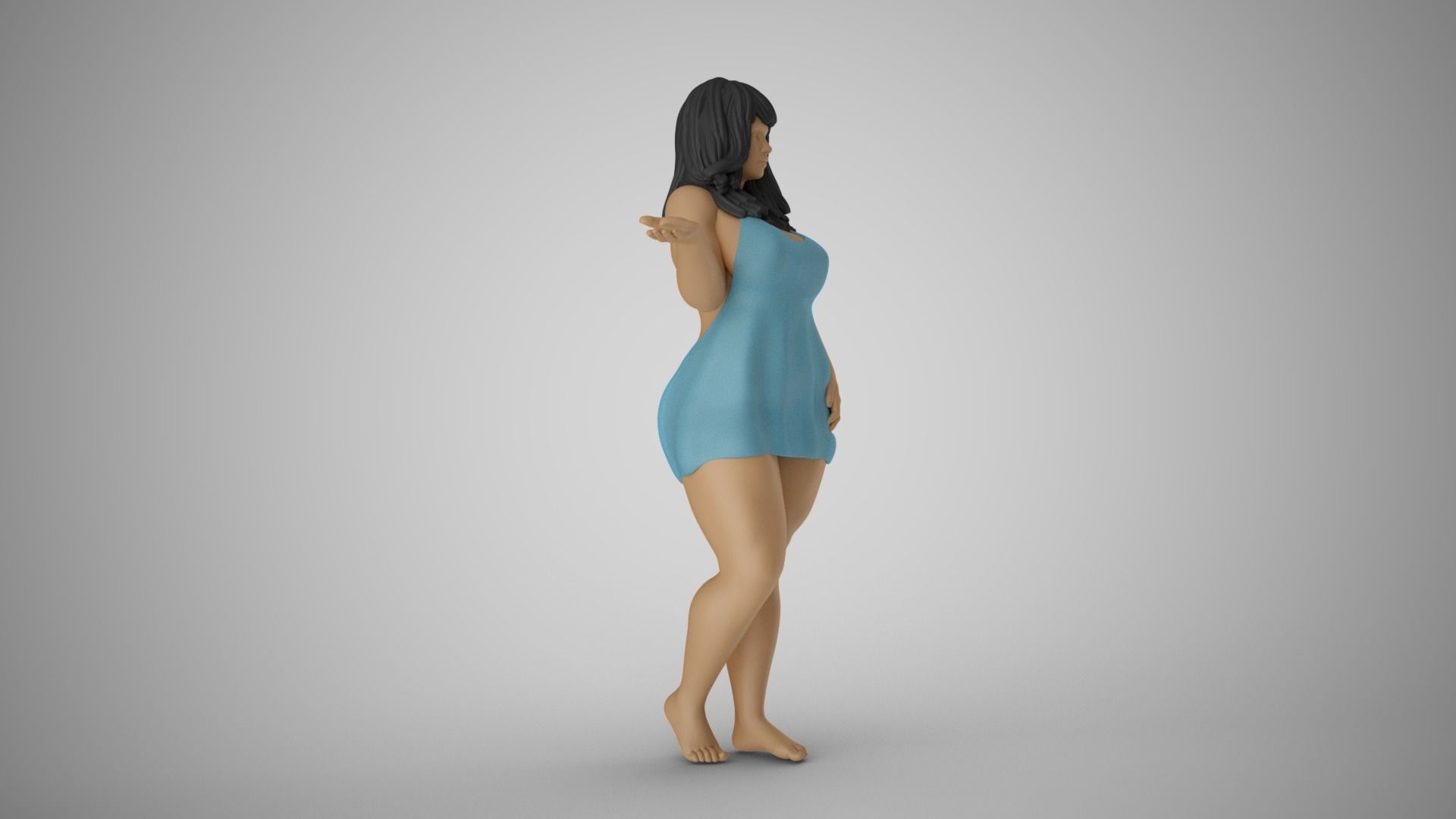 Woman Presenting Something 3D print model_5