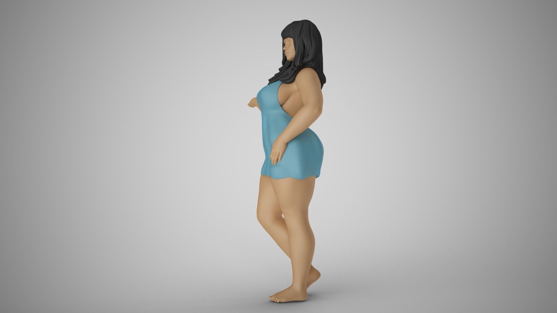 Woman Presenting Something 3D print model_10