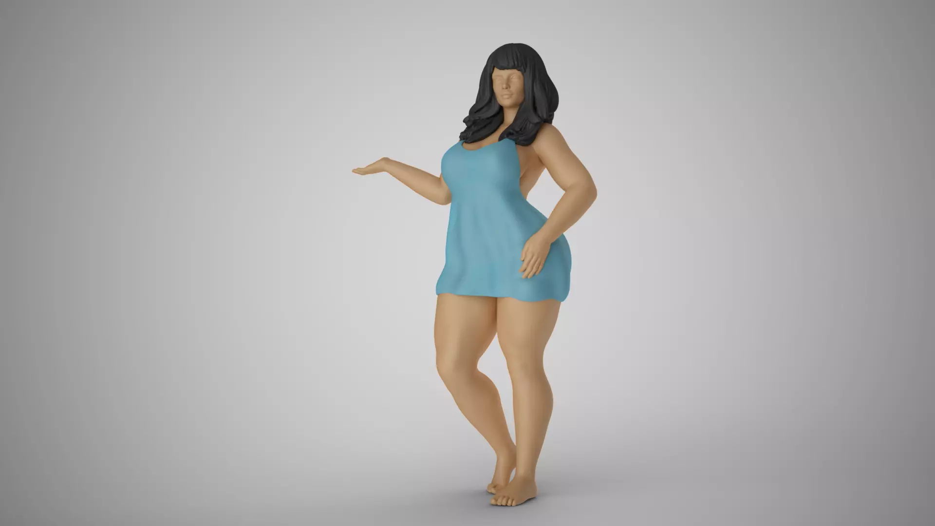 Woman Presenting Something 3D print model_0