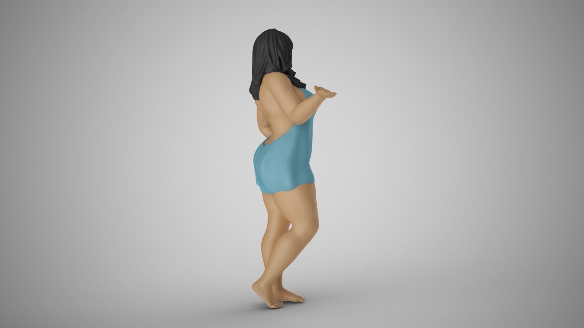 Woman Presenting Something 3D print model_6