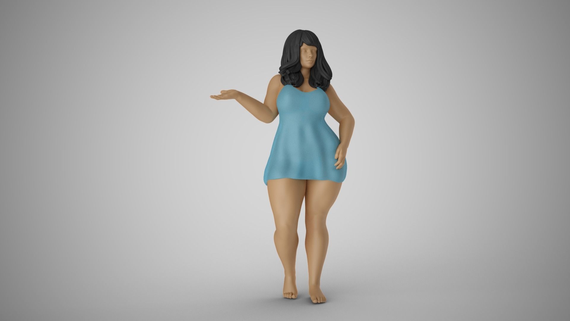 Woman Presenting Something 3D print model_4