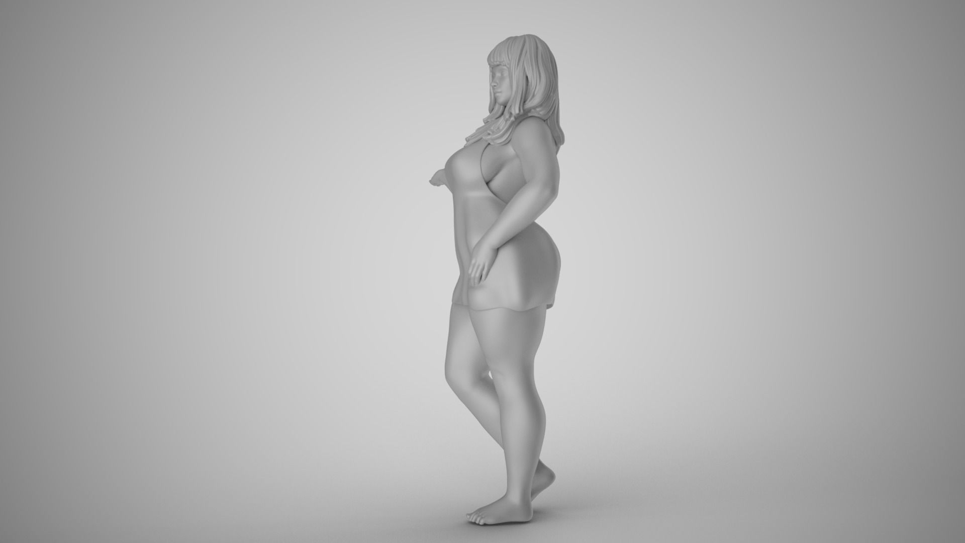 Woman Presenting Something 3D print model_1