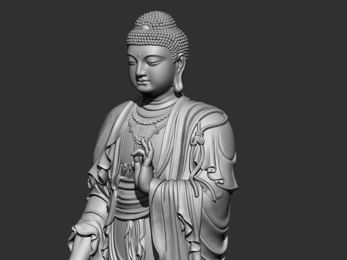 Buddha statues 3D print model_3