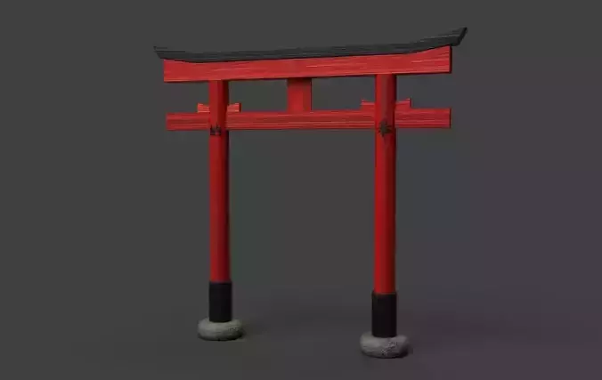 Japanese Torii 2 - Game Ready - PBR Low-poly 3D model
