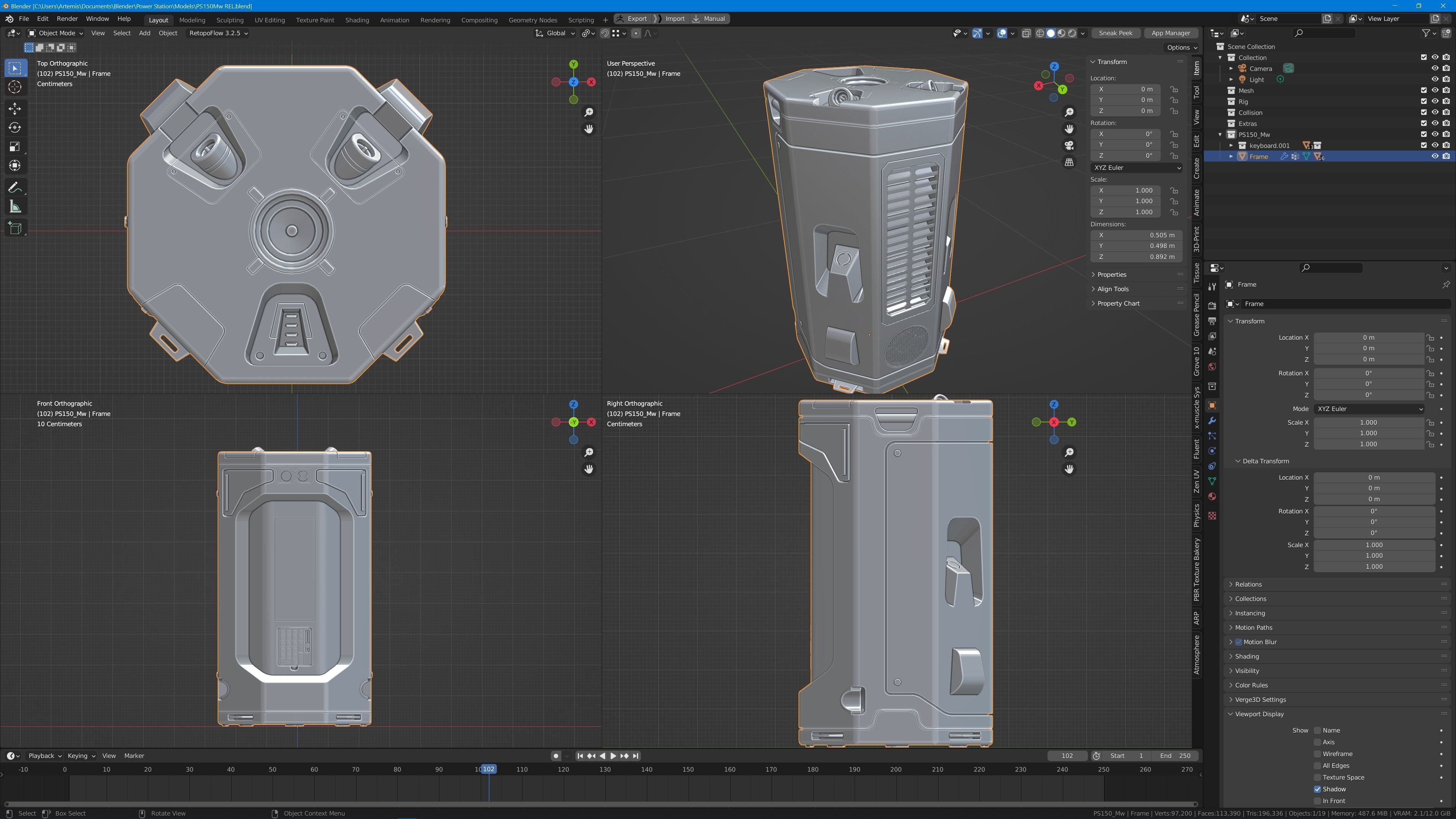 Futuristic Portable Mini Power Station 3D model_15